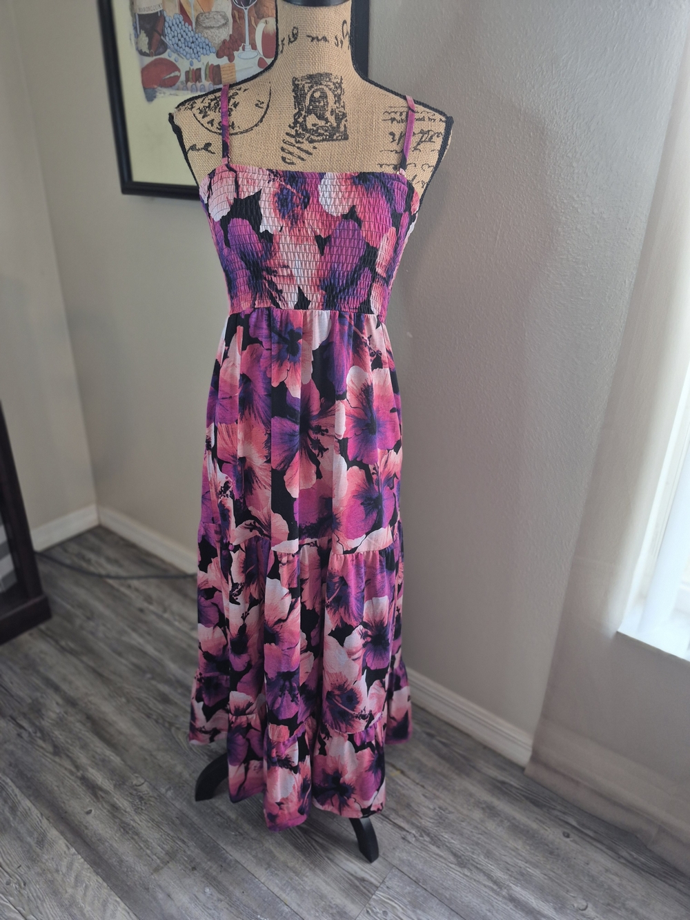 sofia by sofia vergara Pink and Purple Floral Maxi Dress